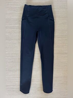 Manduka Presence Leggings yoga navy high waist 7/8 length side pockets women’s S